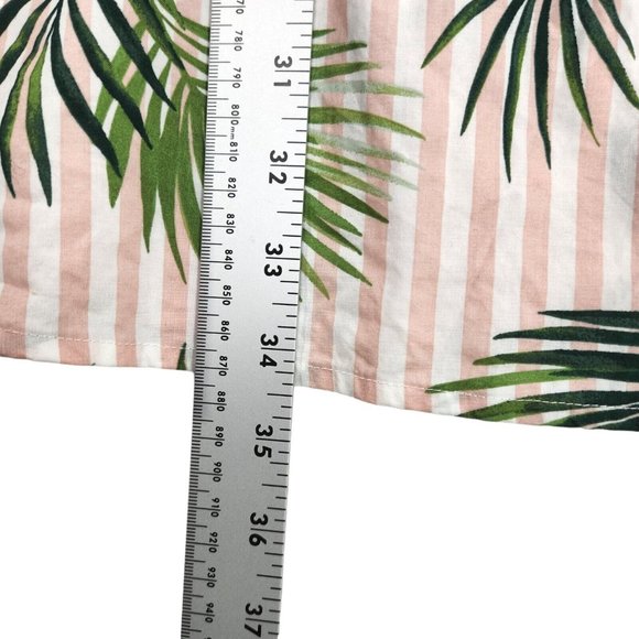 Lands' End Swimsuit Cover-up Dress Size S/P 6-8 Pink Green Palm Stripes Cotton - Picture 9 of 10
